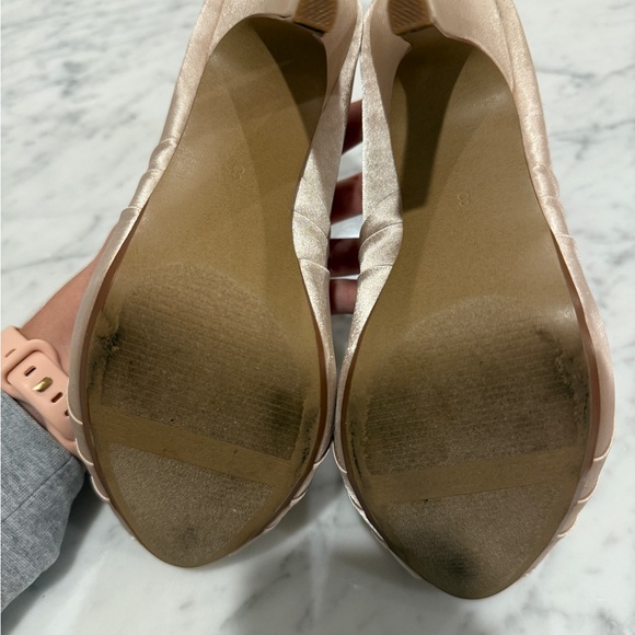 Champagne Peep-Toe Heels - Picture 3 of 5